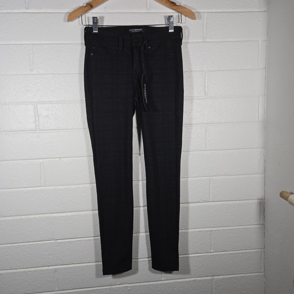 Liverpool Jacqueline Skinny Pants‎ Petite 0 Stitch Fix Punk Goth Check Alt Artsy